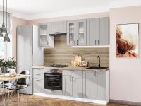 Кухонный гарнтитур Лофт-01  220х60х214/Grey Silk