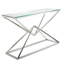 Стол консольный Сабина 120х40х78/Металл Хром/ Стекло прозрачное
