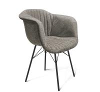 Стул пластиковый 62х54х77/Пепельный/Черный Муар