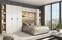 Спальня К-3 Модерн 415х205,9х230 Персидский жемчуг/Дуб Наварра