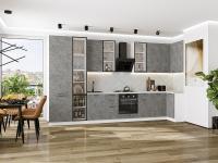 Кухонный гарнитур Флэт-05  400/100х60х234/Temple Stone 2S