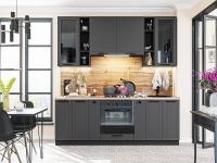 Кухонный гарнитур Глетчер-01  220х60х234/Маренго Силк