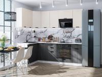 Кухонный гарнитур Евро Лайн-05  140/240х60х214/Агат/Антрацит