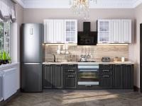 Кухонный гарнитур Прага-01 Белое дерево 260х60х214/Белое дерево/Венге Премиум