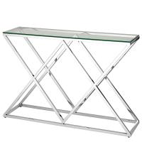 Стол консольный Ливия 120х40х78/Металл Хром/ Стекло прозрачное