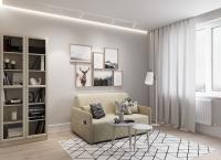 Диван Прямой 132х105х92/Коричнево-бежевый