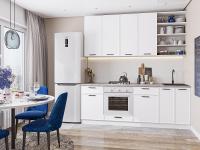 Кухонный гарнитур Фрейм-02  220х60х234/White Silk