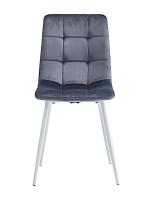 Стул Чили 42х48х93/Металл Белый/Велюр Темно-Серый