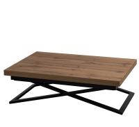 Стол-трансформер 70(140)х100х33(76)/Дуб Вотан/Черный