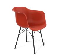 Стул пластиковый 61,5х54,5х76,5/Красный/Черный Муар