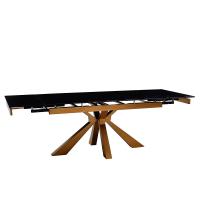 Стол обеденный Сиена 160(240)х90х76/Металл Шампань/Керамика Vic Dark grey