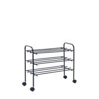 Обувница Комо с колесами 75,2х32,5х61/Чёрный