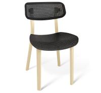 Стул пластиковый 46,5х51х79/Черный/Бежевый