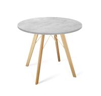 Стол барный 90х90х71,5/Прозрачный Лак/Бетон Чикаго Светло-Серый