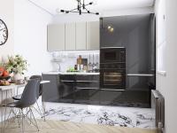 Кухонный гарнитур Фьюжн-07  270х60х214/Silky Light Grey/Anthracite