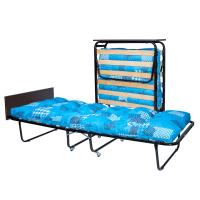 Раскладушка 90х200х39 Черный/Голубой