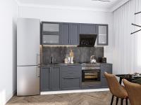 Кухонный гарнитур Сканди-02  220х60х214/Graphite Softwood