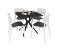 Обеденная группа 83х83х75 Черный/Белый
