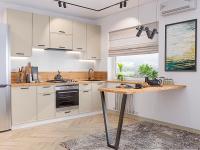 Кухонный гарнитур Фрейм-05  240х60х234/Cream Silk