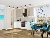 Кухонный гарнитур Евро Лайн-07  200/300х60х234/Агат/Белый