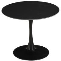 Стол обеденный Ариэль 90х90х75/Металл Черный/Керамика Черный