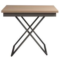 Стол-трансформер 60(120)х91х40(75)/Выбеленный Дуб/Серебро