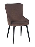 Стул Фабиан 52х63х89/Металл Черный/Велюр Кофе