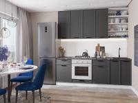 Кухонный гарнитур Фрейм-02  220х60х234/Stormy Silk