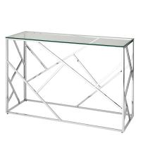 Стол консольный Элса 120х40х78/Металл Хром/ Стекло прозрачное