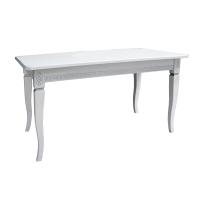 Стол раздвижной Дакота 140х80х76/Белый,патина серебро