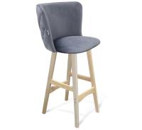 Стул барный 60х46х111/Нейтральный Серый/Прозрачный Лак