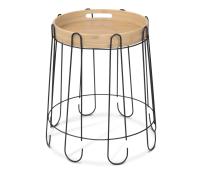 Столик кофейный 44х44х48/Черный Муар/Прозрачный Лак