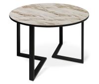 Стол обеденный 140х100х76 Браун Cтоун/Черный