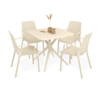 Обеденная группа 83х83х75 Бежевый/Ваниль