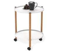 Столик журнальный 50х49х58/Белый Муар/Светлый Орех