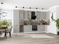 Кухонный гарнитур Флэт-05  400/100х60х234/Light Grey In 2S