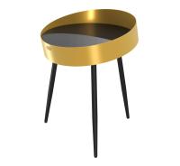 Столик журнальный 43,8х43,8х52,8/Черный Глянец / Золото / Черный Муар