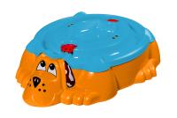 Песочница 116,5х65,5х26/Оранжевый/Голубой