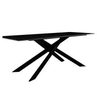 Стол обеденный Мерлин 200х80х76/Металл Черный/Керамика Austrilia sand black