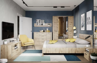 Спальня К-1 Доорсет 135/285х167,5х210,4/Дуб Наварра