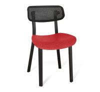 Стул пластиковый 46,5х51х79/Черный/Черный/Красный