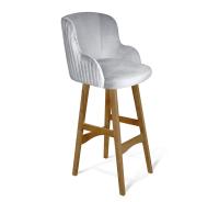 Стул барный 51х58х111/Серое Облако/Светлый Орех