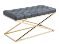 Банкетка Камиль 97х44х46/Золото/Темно-серый