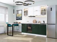 Кухонный гарнитур Дублин-03 195х60х214 Special White/Special Green