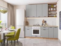 Кухонный гарнитур Фрейм-02  220х60х234/Grey Silk