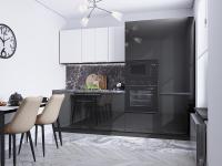 Кухонный гарнитур Фьюжн-07  270х60х214/Silky White/Anthracite