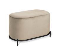 Пуф 69х36х45/Ванильный Крем/Черный Муар