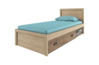 Кровать 1Я90 без ПМ 96,8х205,3х89,5 Дуб мадура/Веллингтон