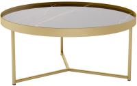 Столик журнальный 75,5х75,5х35/Сахара Нуар/Золото