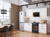 Кухонный гарнтитур Лофт-05  200х60х214/White Silk